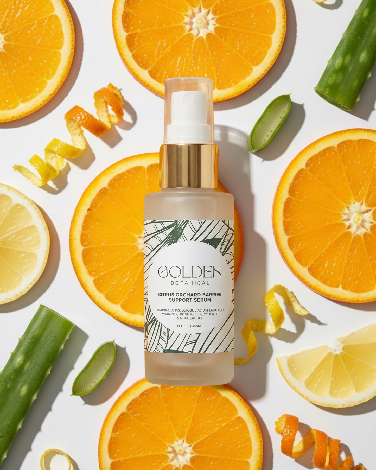 Citrus Orchard Barrier Support Serum + Vitamin C, B3, & Alpha Hydroxy Acid.